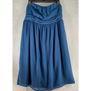Merona Women's Formal Dress Size MEDIUM Blue/Green Strapless‎ Lined NEW